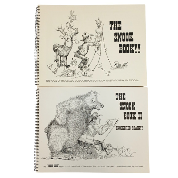 VTG The Snook Book Lot 1 & 2 by Jim Snook – Outdoor Sports Humor Cartoon Books - Picture 1 of 16